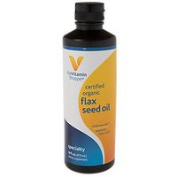 The Vitamin Shoppe Certified Organic Flax Seed Oil, Essential Fatty Acids That Supports Cardiovascular Immune Health, High Source of Omega3s with 7.6g of ALA per Serving (16 Fluid Ounces Liquid)