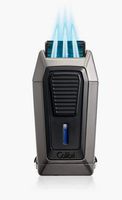 COLIBRI QUANTUM TRIPLE JET LIGHTER WITH V-CUTTER - GUNMETAL