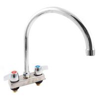 BK Resources WorkForce Standard Duty 4 inch On Center Deck Mount Gooseneck Faucet with 8 Inch Spout
