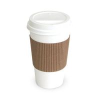 Mr. Miracle Paper Hot Cups with Lids and Cup Sleeves,16oz White Cups. 25 Count