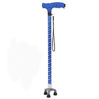 MRZHW Multi-Function with Light Crutches Old Man Retractable Crutches Sticks Old Adjustment Length: 98-75CM Walking Sticker Light Blue Pink Black,Blue
