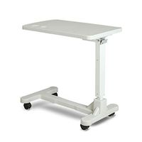 CX Medical Height Adjustable Overbed Table - Flame Resistant and Anti-Spill Rim - Heavy Duty Steel Frame and Swivel Locking Casters for Home, Hospital,Laptop, and Breakfast