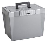 Pendaflex 20862 Portable Letter Size Hanging File Box, 13-7/8w x 10-3/4d x 10-1/4, Steel Gray