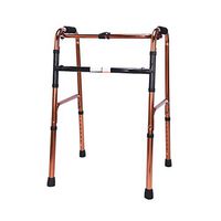 Elderly Walker, Aluminum Alloy Portable Foldable Height Adjustable Disabled Mobility Assisted Walking Without Wheels, Bearing Capacity Up To 100kg Mobile auxiliary equipment ( Color : Bronze )