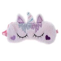 Unicorn Soft Plush Fleece Eye Mask Patch Kids Adults Blindfold Travel Home Relax Sleep Mask Wedding Favors - Purple