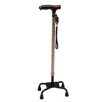 cane Walking Stick with LED Light Ergonomic Handle 4 Legs Non-Slip Rubber Base - Men & Women Confidently Travel with This Adjustable HOJZ,Brown