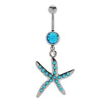 Turquoise Starfish Belly Button Ring Sea Star Navel Piercing Body Jewelry Beauty For gift Party Creative Accessories Women Elegant Styling Nice Stylish