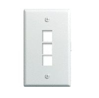 Legrand - On-Q WP3403WH Single Gang, 3 Port Keystone Wall Plate, White