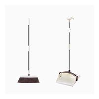 Broom and Dustpan With Long Handle Telescopic Up Extra Long Handle Household Soft Brush Broom And Dustpan Non-Slip Handle Multi-Function Windproof Broom Set Office Garage Schools Garden Cleaning Tools