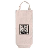 "M" Irish Celtic Monogram Letter M Cotton Canvas Wine Bag Tote With Handles
