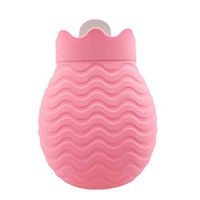 Hot Water Bottle, Silicone Explosion-Proof Warm Hot Water Bag Microwave Heating Winter Hand Heater Pink