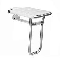 QZ Wall-Mounted Bathroom Stool Folding Shower Seat with Support Legs for Elderly, Disabled, Pregnant Women (Color : White)