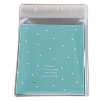 Bigsweety Self Adhesive Treat Bag Cookie Bags Party Favor Bag White Polka Dot Chocolate Candy Gift Bags,Blue