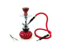 Hookah Shisha Nargila Smoking Water Pipe Bong Glass Tobacco 1 Hose Bowl Set RED Color