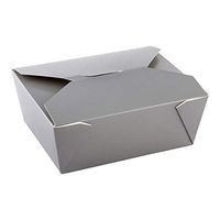 Bio Tek 98 oz Rectangle Gray Paper #4 Bio Box Take Out Container - 8 1/2" x 6 1/4" x 3 1/2" - 200 count box - Restaurantware