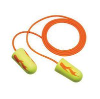 3M Single Use E-A-Rsoft Yellow Neons Blasts Tapered Polyurethane Foam Corded Earplugs With Vinyl Cord (100 Packs)