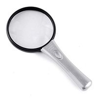 LIAN-lupa Handheld Magnifier Large Mirror 4X Magnifying Glass,Magnifying with LED Older Reading Newspaper Light 110MM