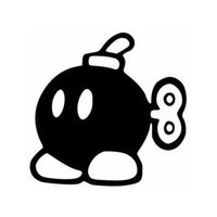 Super Mario Bros Bob Bomb - Vinyl 4" tall (color: BLACK) decal laptop tablet skateboard car windows stickers