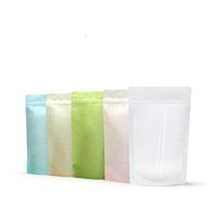 Stand Up Clear Silk Paper Zipper Mask Package Bags Self Seal Zip Lock Coffee Packing Pocket With Tear Notch Transparent Silk Poly Heat Seal Pack Pouch 20Pcs (Mixed 5 Colors, 12x20CM(4.72"x7.87"))