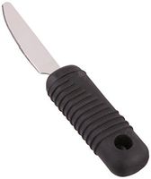 Sammons Preston Sure Grip Knife, Stainless Steel Dinner Knife with Thick Rubber Handle, Comfortable and Easy to Hold Silverware with Grips for Weak Grasp, 8" Long Utensil with Good Grips