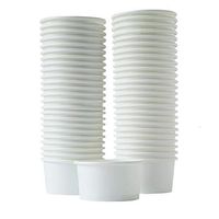 Paper Ice Cream Cups - 50-Count 5.5-Oz Disposable Dessert Bowls for Hot or Cold Food, 5.5-Ounce Party Supplies Treat Cups for Sundae, Frozen Yogurt, Soup, White