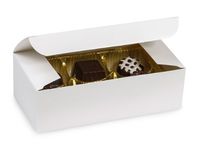 Pack Of 10, White Gloss Candy Box 1/2 Lb 5.5 X 2.75 X 1.75" 1 Pc Boxes Made In USA For Candy / Fine Chocolates & Fudge