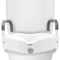 Pivit Raised Toilet Seat | Portable, Elevated Riser with Padded Grab Bar Handles | Elongated and Standard Fit Commode Lifter | Bathroom Safety Extender Assists Disabled, Elderly, Seniors, Handicapped
