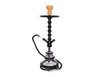 Zebra Smoke Empire 24" Hookah Single Hose Unit Modern Shisha with Combo Pack #1 (Black)