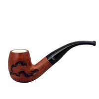 Gasparini Briar Carved Bent Billiard Orange Meerschaum Lined Tobacco Smoking Pipe Made in Italy