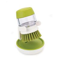 Allengel Dishwashing Brush Mini Soap Brush Tableware Brush, Washing Pot Brush Tableware Brush, Safe Nonslip Dish Brush Kitchen Brush with Base for Dish Pot Pan Sink Cleaning, 2 Pieces, Green