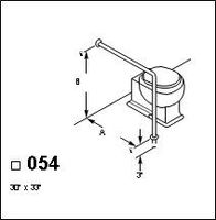 GRAB BAR 1-1/2"OD- 42X36 WALL-TO-FLOOR- CONCEALED