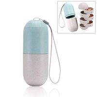 Grain Fiber Weekly Pill Organizer, 7 Day Portable Travel Pill Box Case Medicine Organizer Container Moisture Proof Waterproof Pill Dispenser to Hold Vitamins Fish Oil Supplements Medication, BPA Free