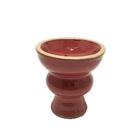 Classic Hookah Bowl And Free Pack Of Charcoal - Hookah Head With Grommet Included - Ceramic Shisha Bowl 3" Tall With 5 Holes (Red)
