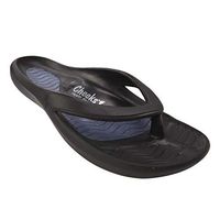 Cheeks Health Sandals, by Tony Little – Waterproof, Lightweight with Arch Support, Molded Footbed, Gel Insoles - Health Sandals Solid - Black Size 12