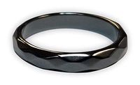 Hangover Ring-Thin Beveled Magnetic Hematite Band Ring (10)