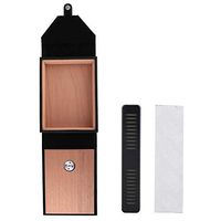 Nikou Small Humidor - Cigar Humidors Wooden Treasure Box Cedar Wood Cigarette Container Storage Case (Color : Black)