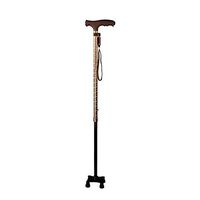 Crutches Old Man Four-Leg Retractable Sliding Auxiliary Four-Prong Auxiliary Aluminum Brown (Color : Brown, Size : 73cm)