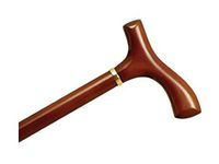 AlexOrthopedic Mobility Support Wood Cane With Fritz Handle and Collar Ladies Brown Stain