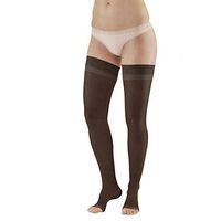 Ames Walker AW Style 48 Sheer Support 20 30 Open Toe Thigh Highs w/Band Black MD