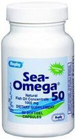Rugby Sea-Omega Natural Omega-3 Fish Oil Concentrate, 1000mg, 50 Softgels each (Pack of 3)