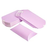 BENECREAT 100PCS 5" x 3" Pink Kraft Paper Pillow Box Candy Favor Gift Box for Wedding Bridal Shower Baby Shower Birthday Party Supplies