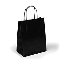 Black Glossy Twisted Handle Bags | Quantity: 25 | Width: 16"