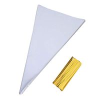 NIQU Clear Cone Bags Cello Cellophane Treat Bags with Twist Ties，Pack of 100