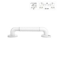 He Xiang Firm Grab Bar Bathroom Support Handle Handrail stainless steel Non-slip Bathroom Armrest Elderly Bathroom Handle Bathtub Handrail (Color : White, Size : 38cm)