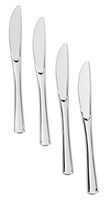 Exquisite 160 Disposable Plastic Silver Knives Silverware, Fancy Plastic Cutlery, Heavy Duty Quality Utensils for Catering Formal Events, Wedding, Parties, Dinner and all other occasions