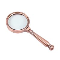 8X Retro Handheld Magnifying Glass 70mm/ 2.8" Diameter Distortion Free Magnifier Metal Frame Vintage Bronze Jewelry Loupe Powerful Lens for Reading Fine Print Maps Art Craft Low Vision Hobbies