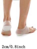 1 Pairs Silicone Height Increase Socks Heel Lift Gel Insoles-Invisible Shoe Inserts Pads Heel Height Invisible Elevators,Arch Support, Heel Protectors, Foot Cushion-2cm