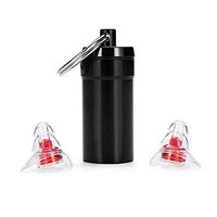 Ear Plugs - MASO 1 Pair 21DB Noise Cancelling Ear Plugs with a Sturdy Aluminum Carrying Case，Ultra Soft,Reusable and Waterproof for Sleeping,Army,Shooting,Swimming, Flying ect (red/transparent)