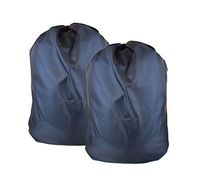 Laundry Bags Nylon with Drawstring, Durable, Machine Washable 30”x40 Navy (Two Bags)