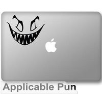 Evil Face - Baron Von Evil - Black Vinyl Decal Decorative - Sized for 13" Macbooks